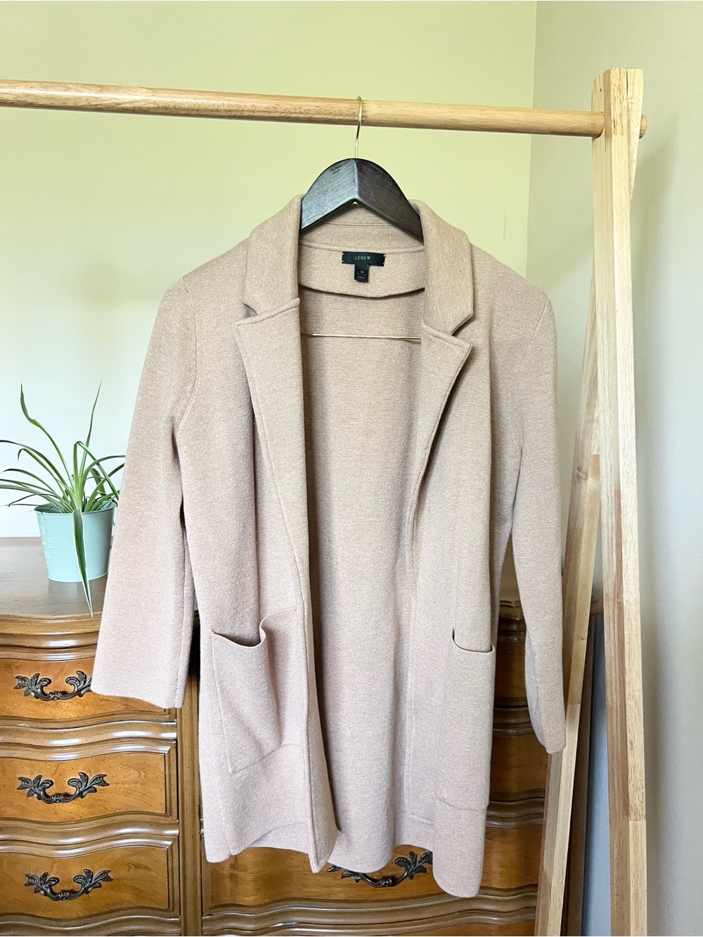 J. Crew Beige Open-Front Blazer Cardigan